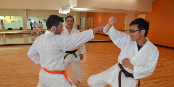People participating in karate